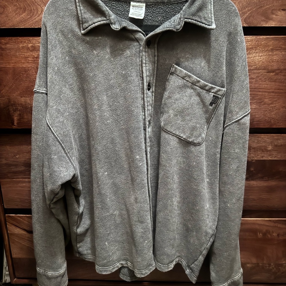 Victoria's Secret/ PINK Charcoal Womens Button Down